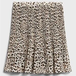 Banana Republic Cheetah Leopard Print Pleated Mini Skirt Size 12